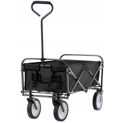 ALDOTRADE Skladací záhradný prepravný vozík čierny