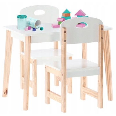 ALDOTRADE Detský stôl s 2 stoličkami, biely