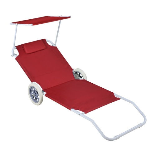 ALDOTRADE Plážový vozík - ležadlo so strieškou