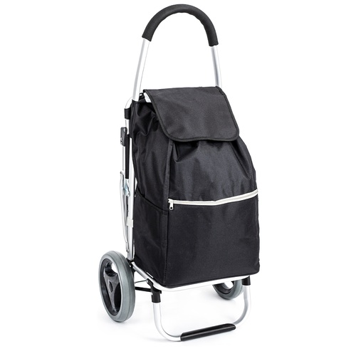 ALDOTRADE Nákupná taška na kolieskach so sedadlom Comfort čierná