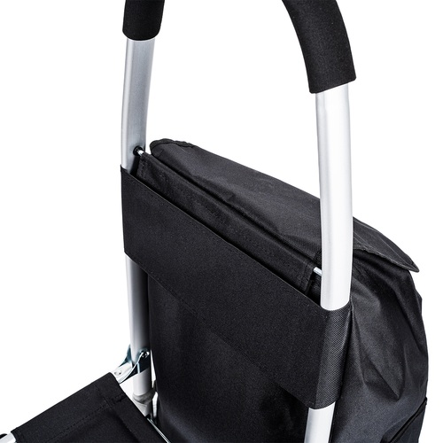 ALDOTRADE Nákupná taška na kolieskach so sedadlom Comfort čierná