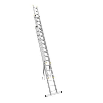 ALDOTRADE Hliníkový rebrík 3x15 priečok PROFI trojdielny